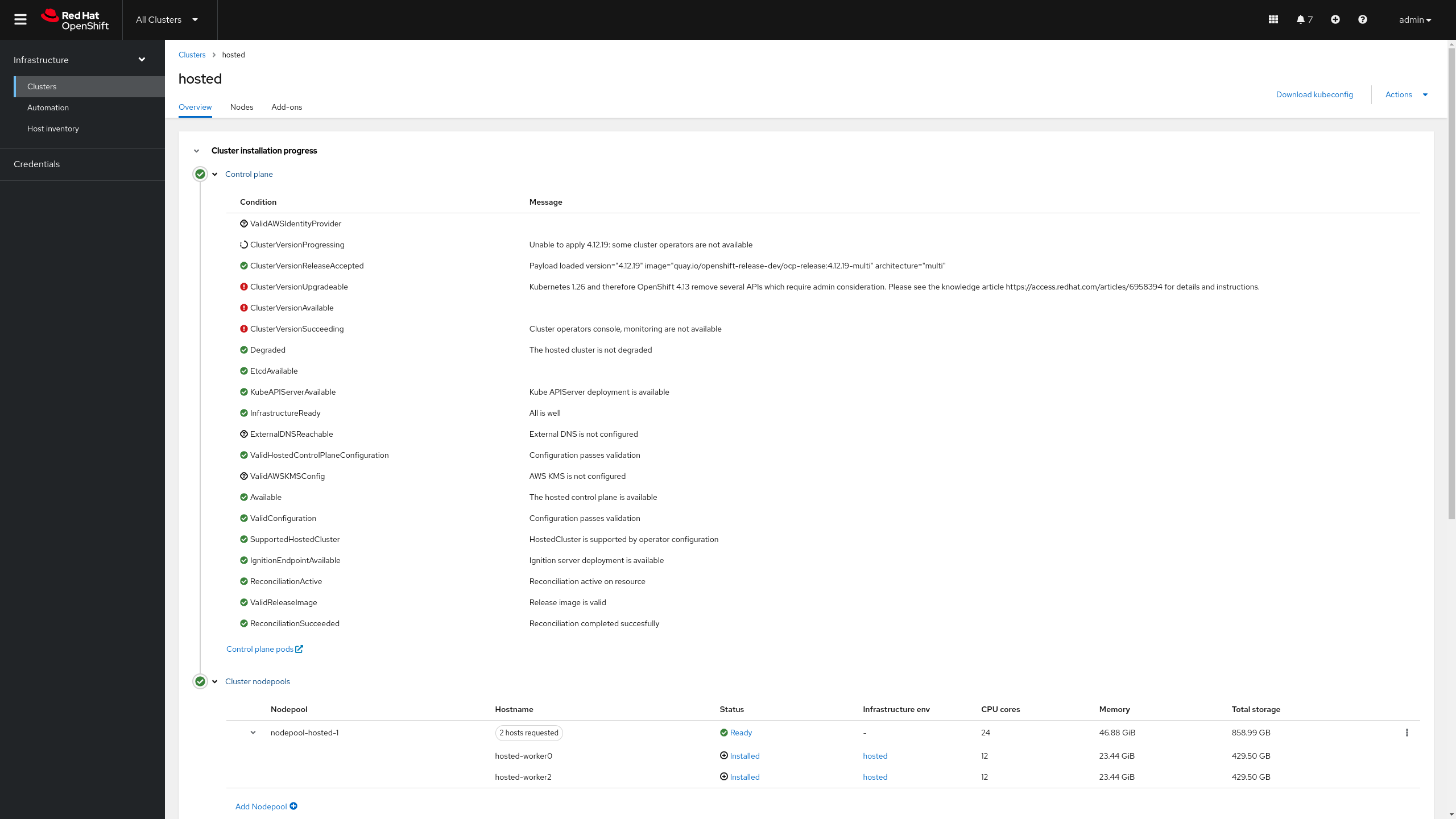 Hosted Cluster View 3