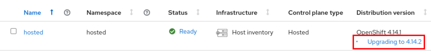 Hosted Cluster Upgrade Screen 3