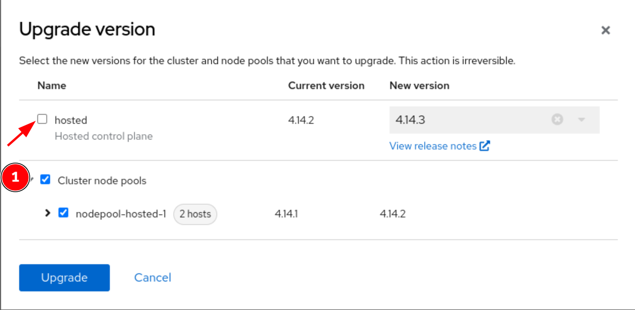 Hosted Cluster Upgrade Screen 5