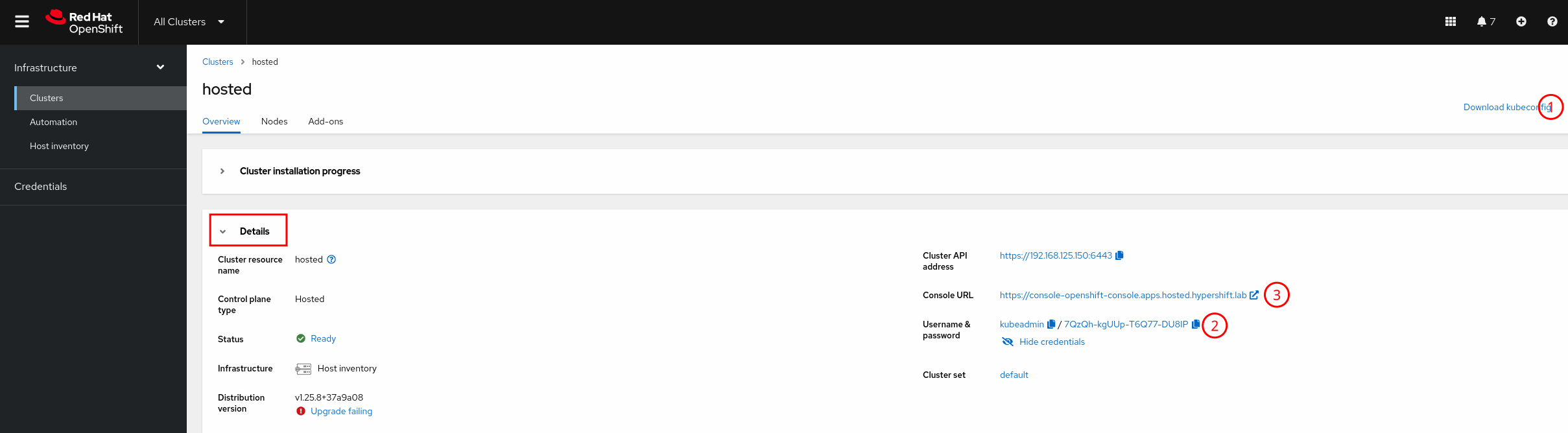 Hosted Cluster Details 1
