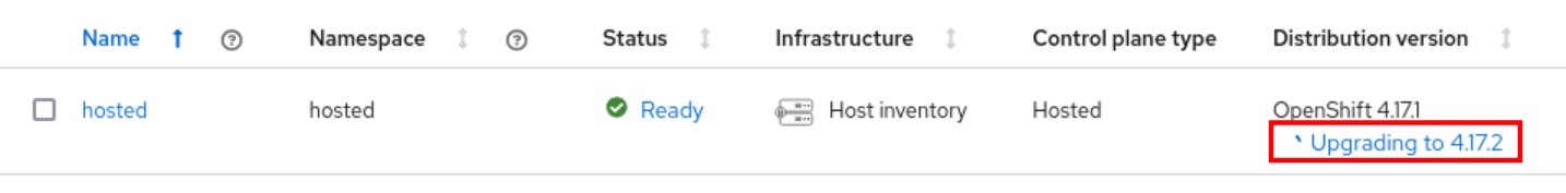 Hosted Cluster Upgrade Screen 3