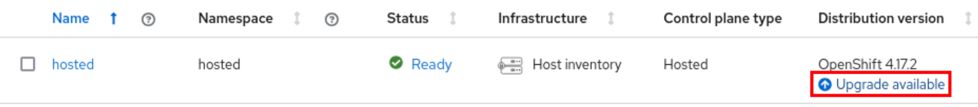 Hosted Cluster Upgrade Screen 4